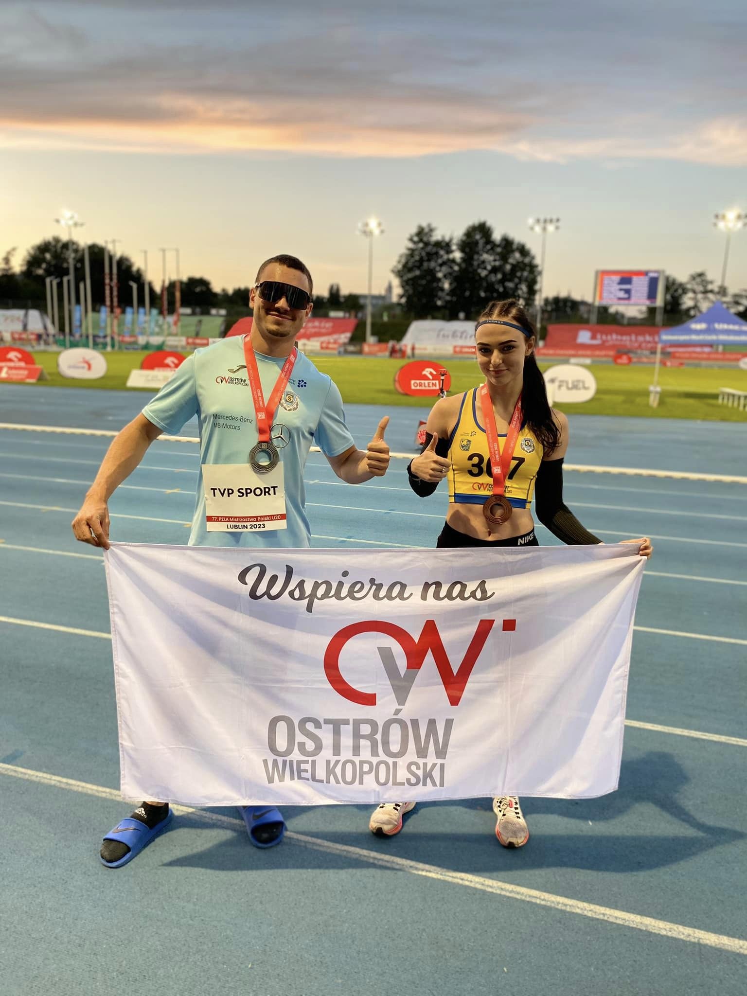 Dawid Grząka – SREBRO a Ewa Piaszczyńska – BRĄZ w biegach na 100 m w Mistrzostwach Polski U20