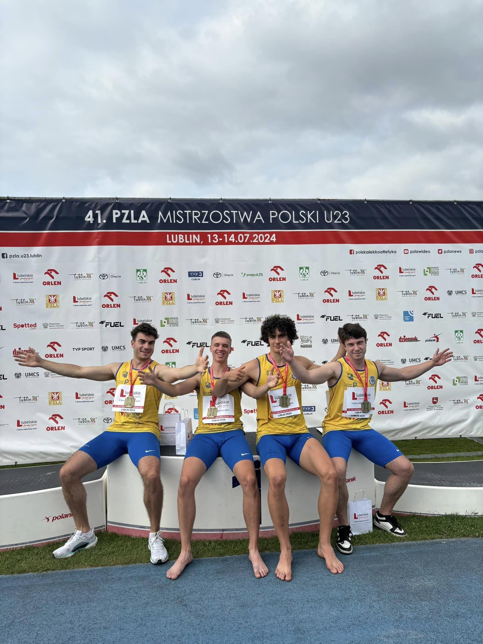 ❗️✅Złoty medal sztafety 4x100m podczas Mistrzostw Polski U23 w Lublinie.🥇🥇